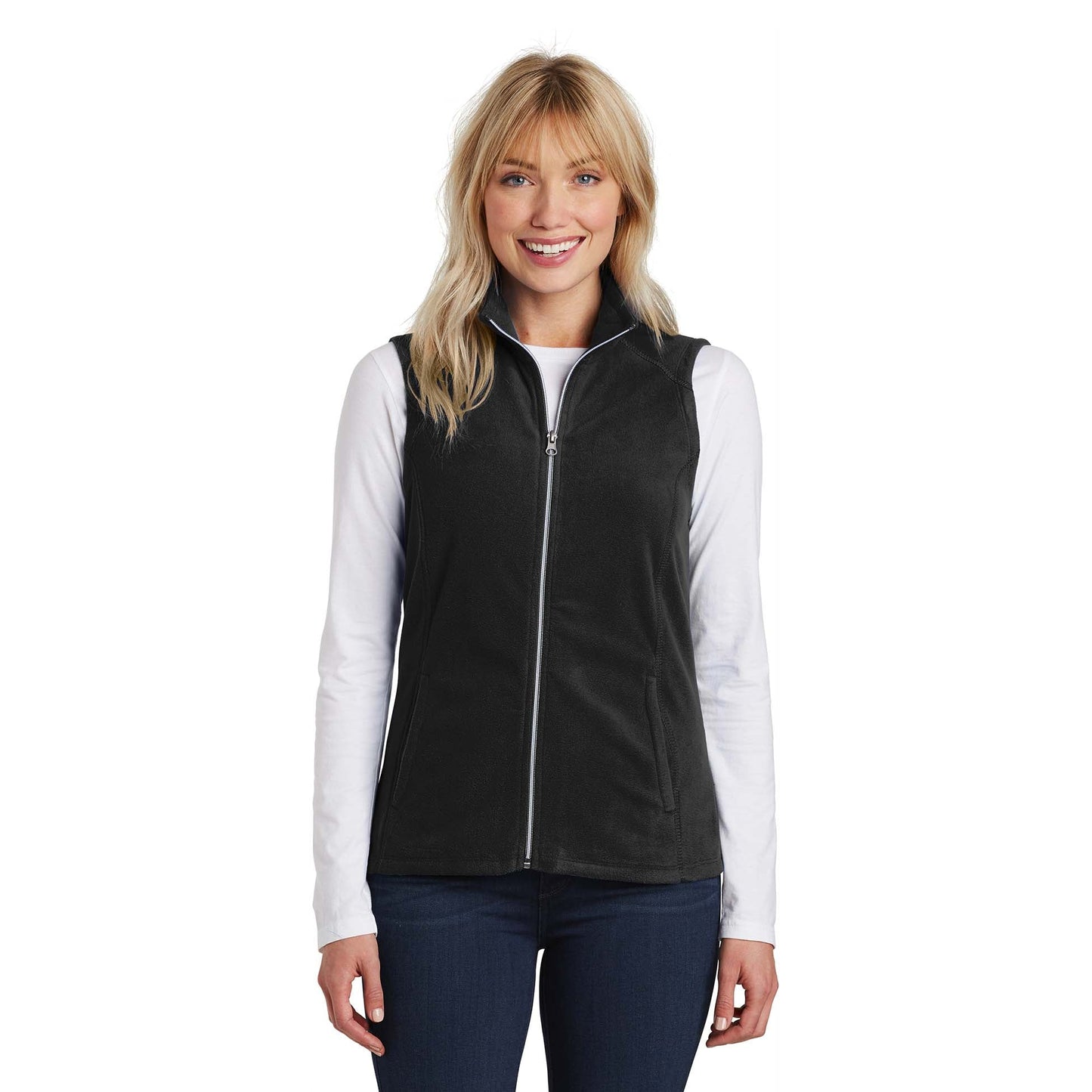 Black Microfleece Vest - Port Authority - Soft Flexibility