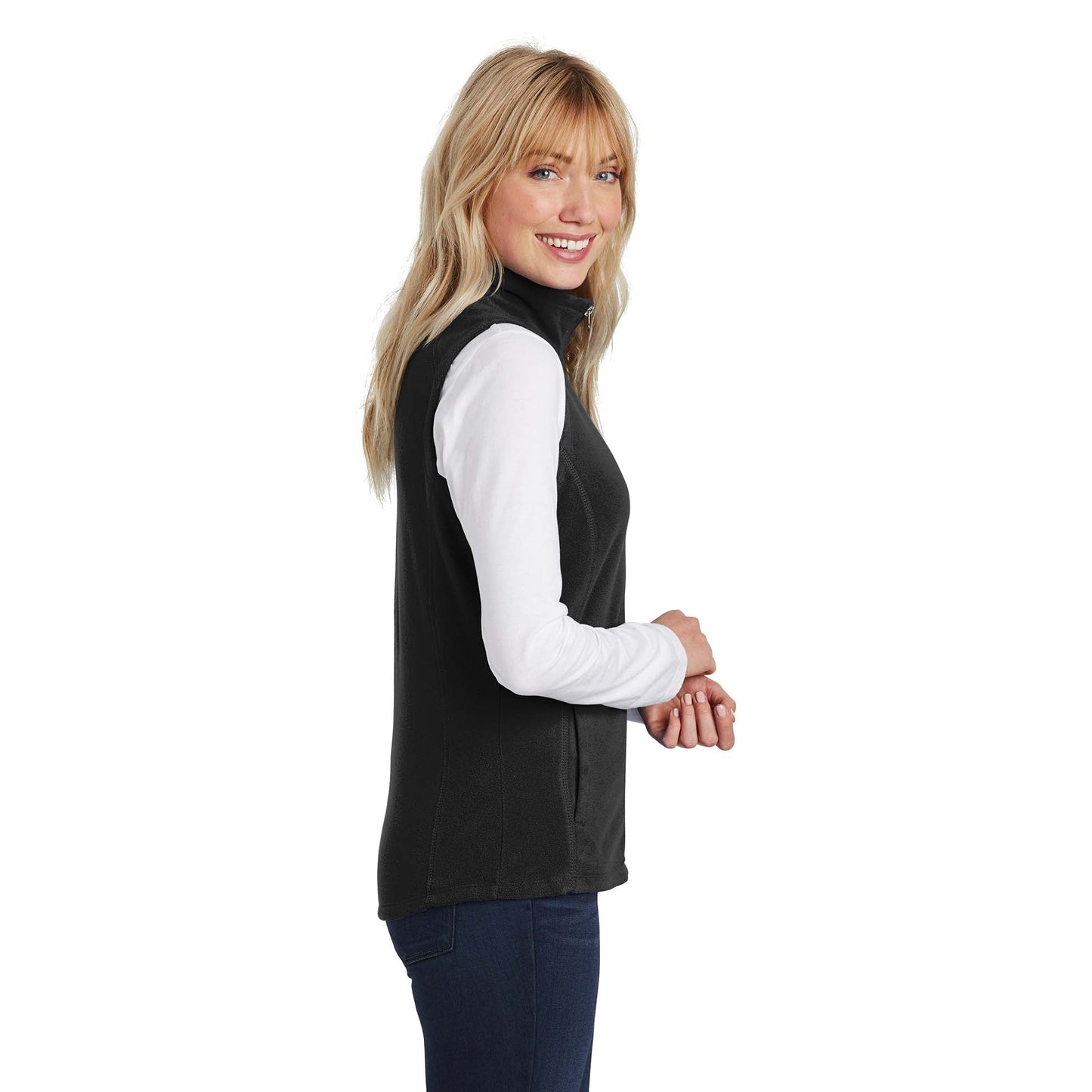 Black Microfleece Vest - Port Authority - Soft Flexibility