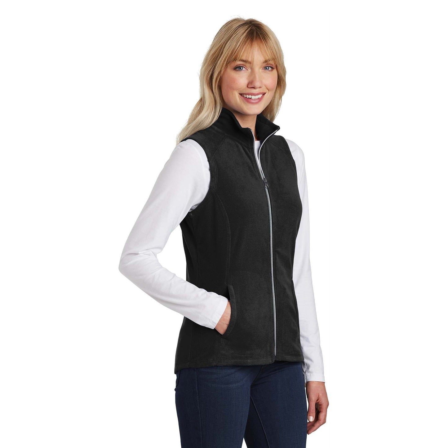 Black Microfleece Vest - Port Authority - Soft Flexibility