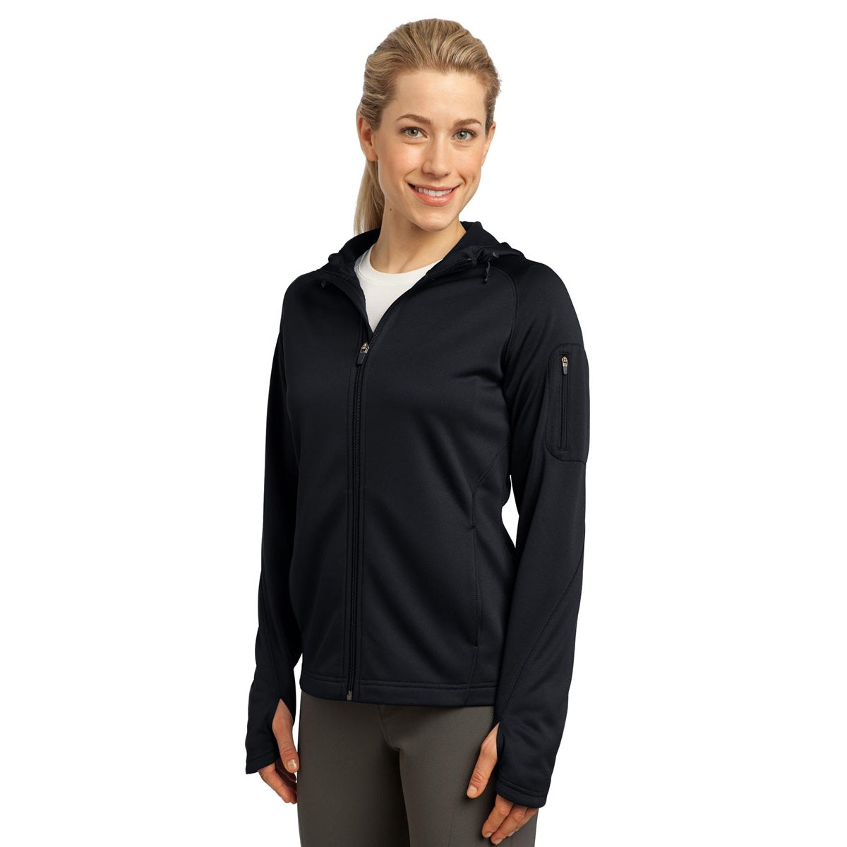Black Jackets - Sport-Tek - Warm Fleece Full-Zip - Comfortable Fit