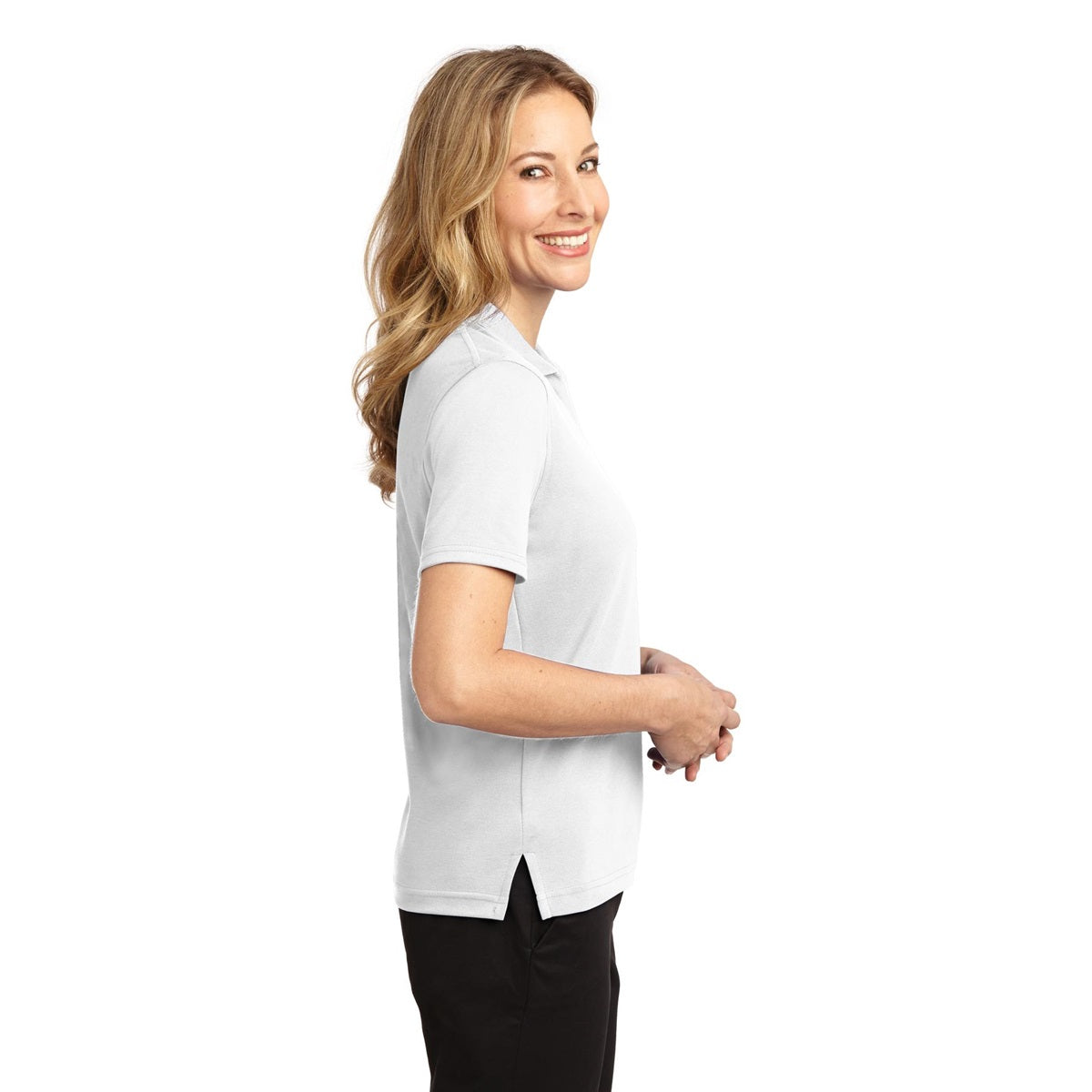 White Polo Shirt - Port Authority - Comfortable Fabric