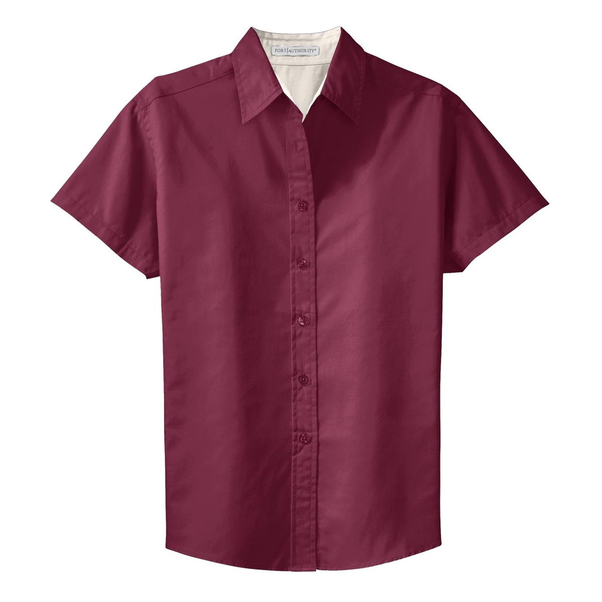Black/Light Stone Button Up Shirt - Port Authority - Durable