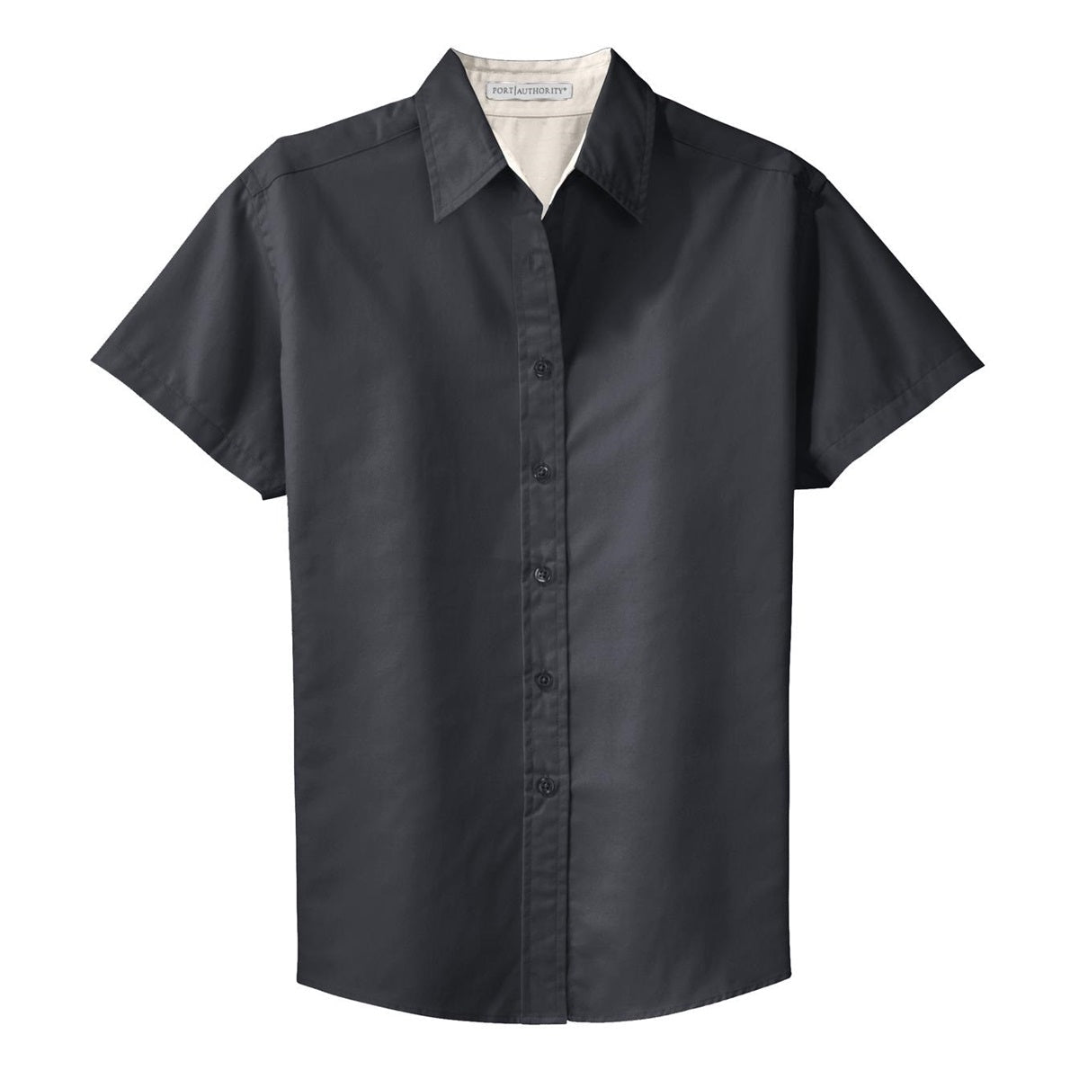Black/Light Stone Button Up Shirt - Port Authority - Durable