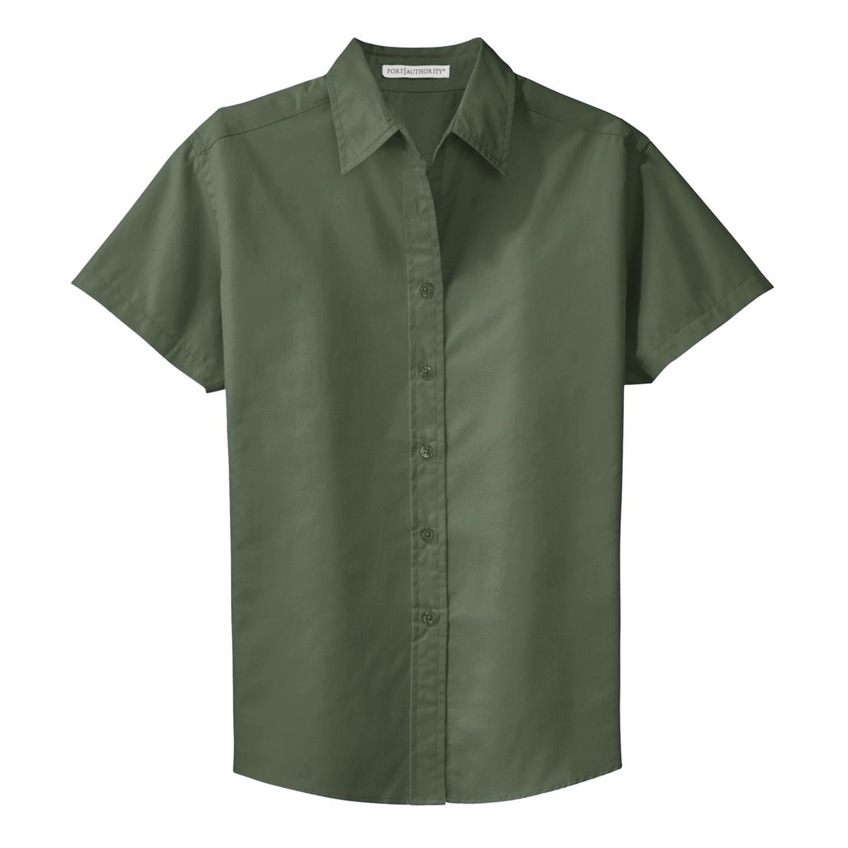 Black/Light Stone Button Up Shirt - Port Authority - Durable