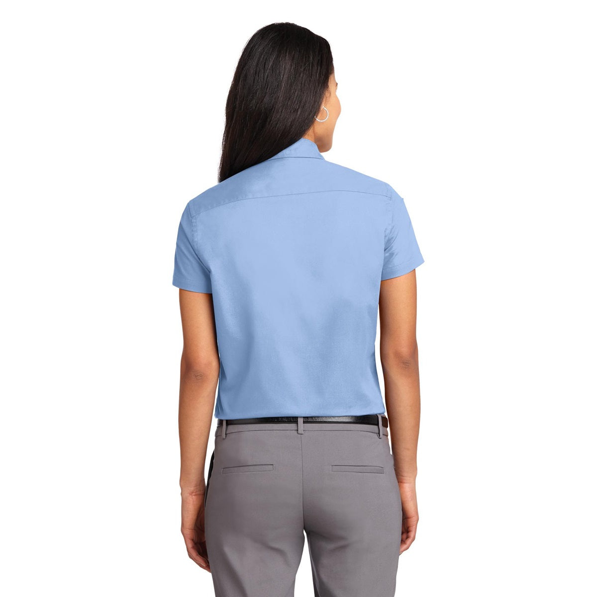 Black/Light Stone Button Up Shirt - Port Authority - Durable