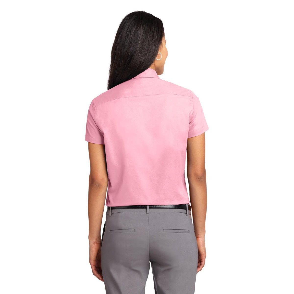 Black/Light Stone Button Up Shirt - Port Authority - Durable