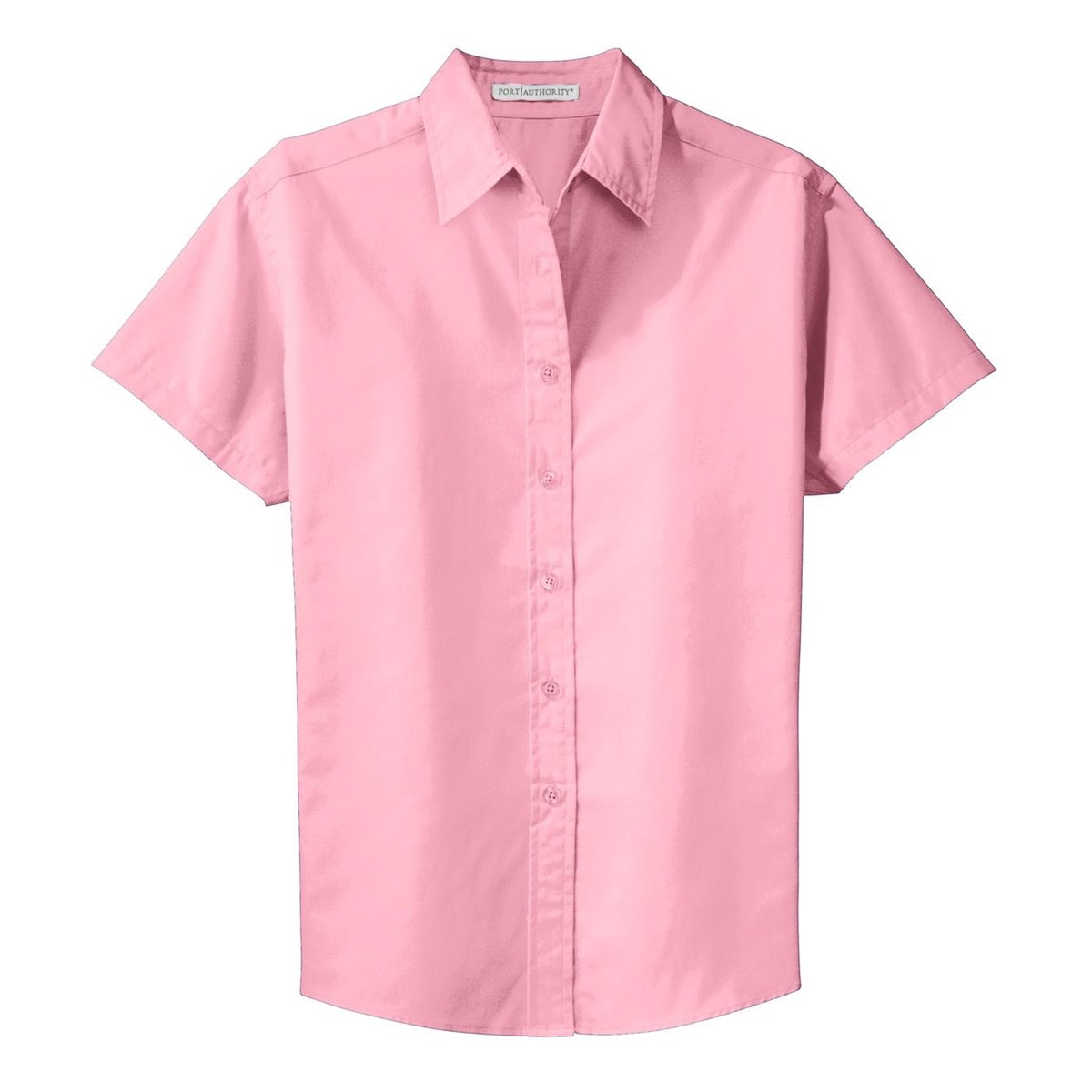 Black/Light Stone Button Up Shirt - Port Authority - Durable