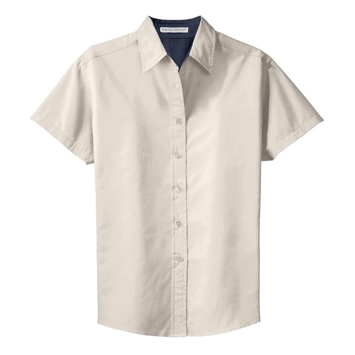 Black/Light Stone Button Up Shirt - Port Authority - Durable