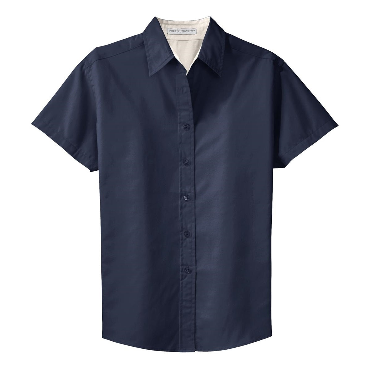Black/Light Stone Button Up Shirt - Port Authority - Durable