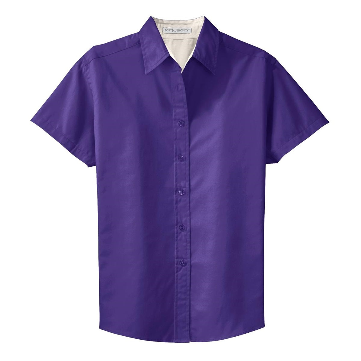 Black/Light Stone Button Up Shirt - Port Authority - Durable