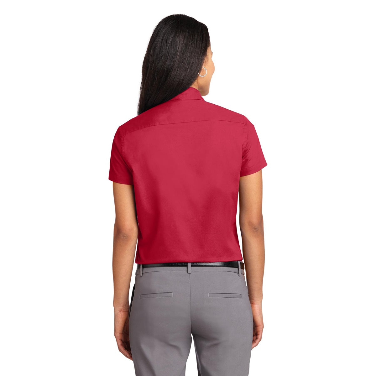 Black/Light Stone Button Up Shirt - Port Authority - Durable