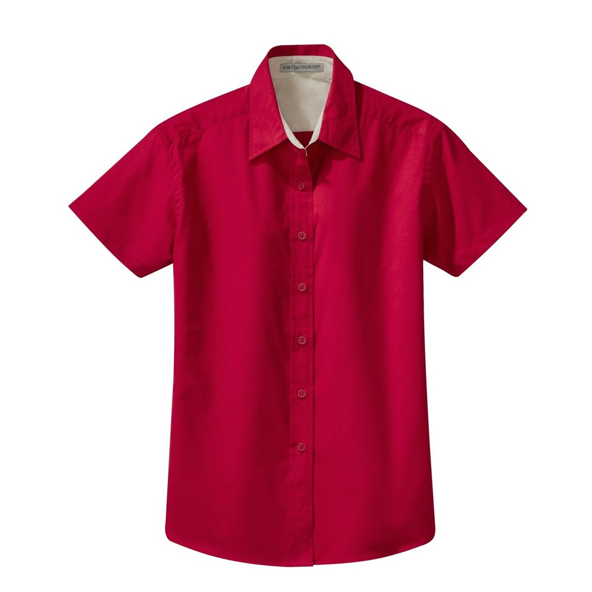 Black/Light Stone Button Up Shirt - Port Authority - Durable