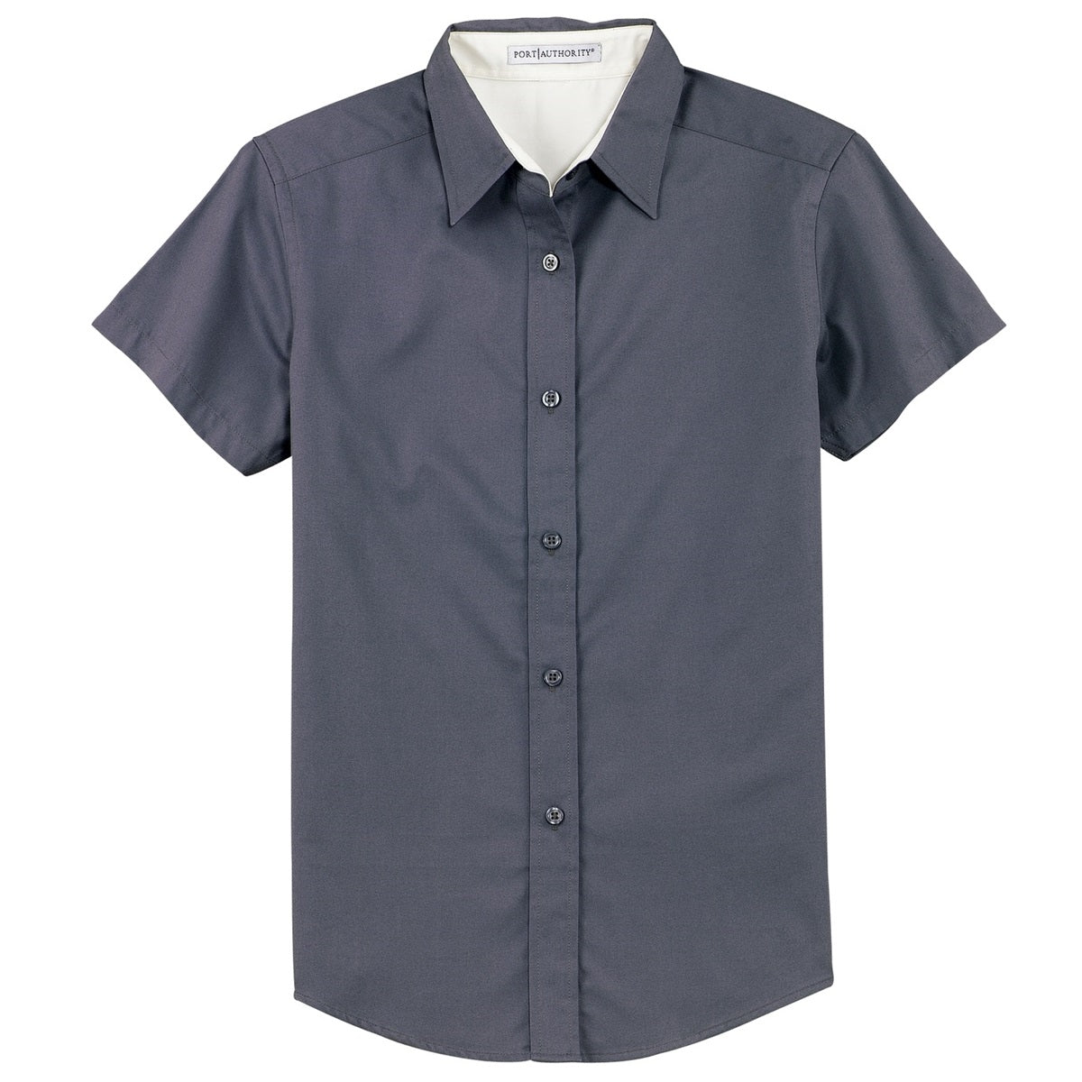 Black/Light Stone Button Up Shirt - Port Authority - Durable