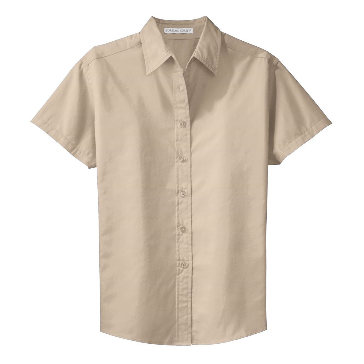 Black/Light Stone Button Up Shirt - Port Authority - Durable