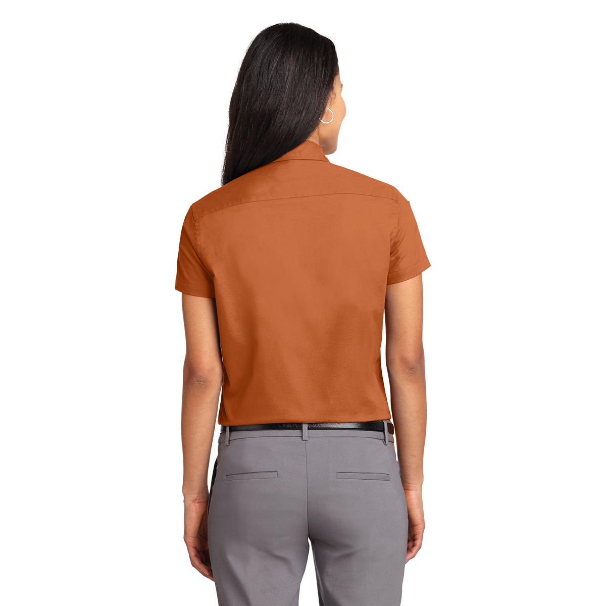 Black/Light Stone Button Up Shirt - Port Authority - Durable