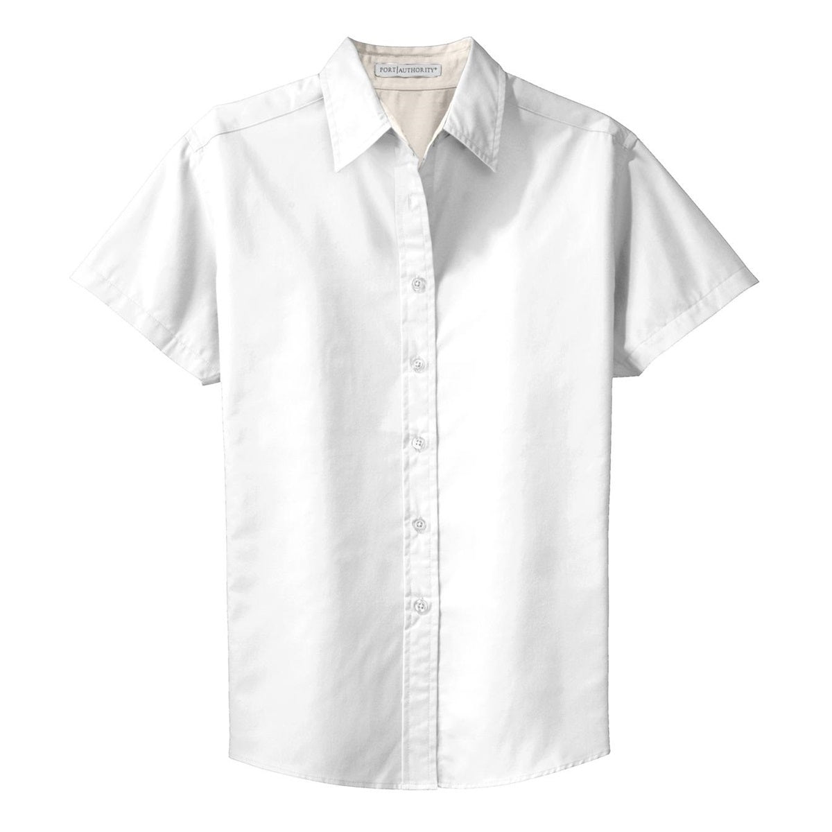 Black/Light Stone Button Up Shirt - Port Authority - Durable