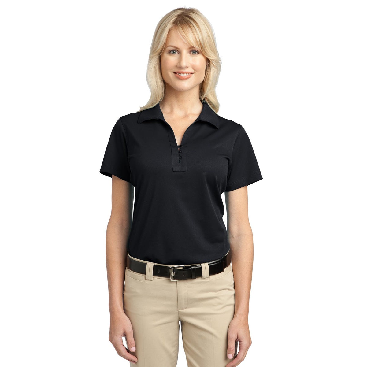 Black Polo Shirts - Port Authority - Stylish Poly Blend