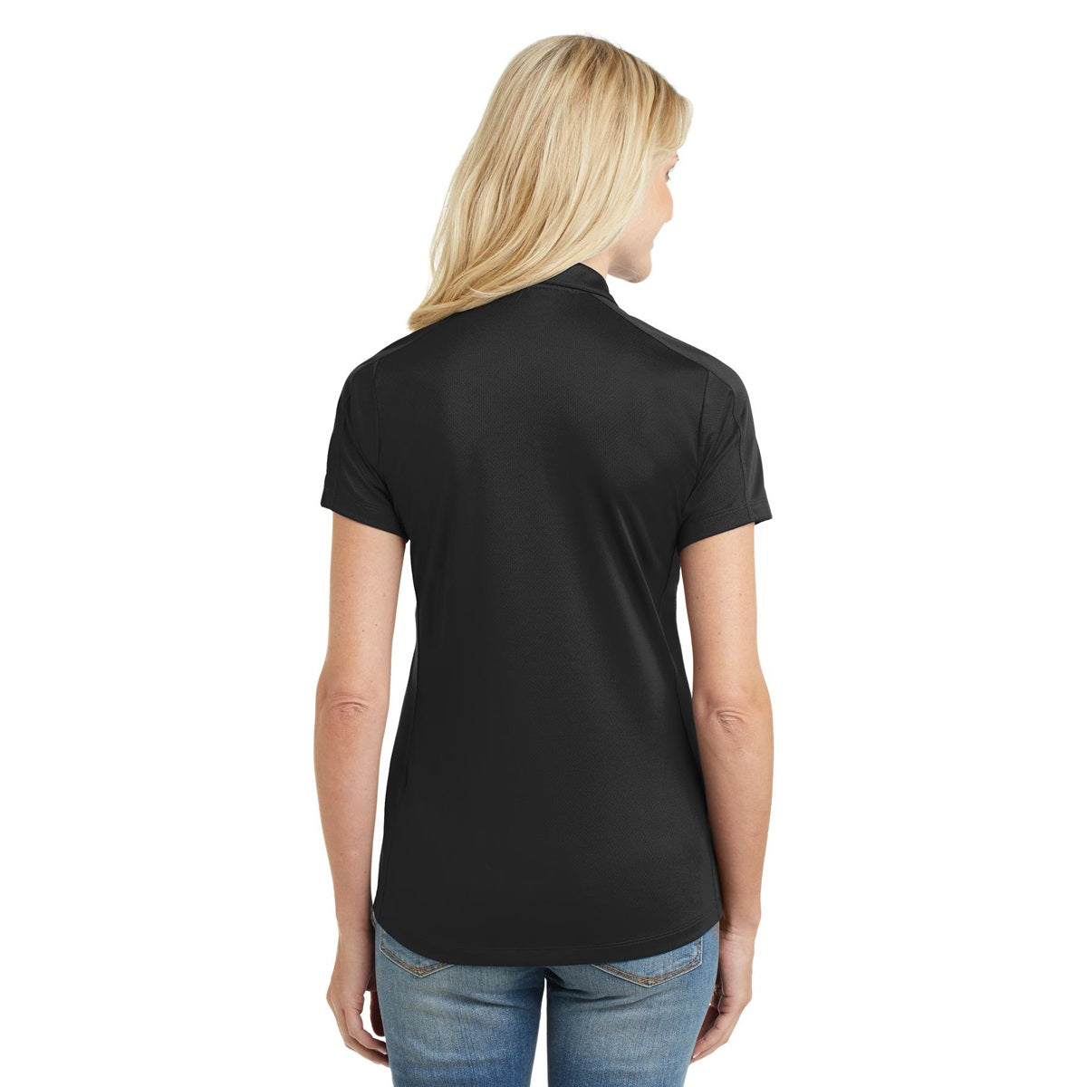 Black Polo Shirt - Port Authority - Stylish Jacquard