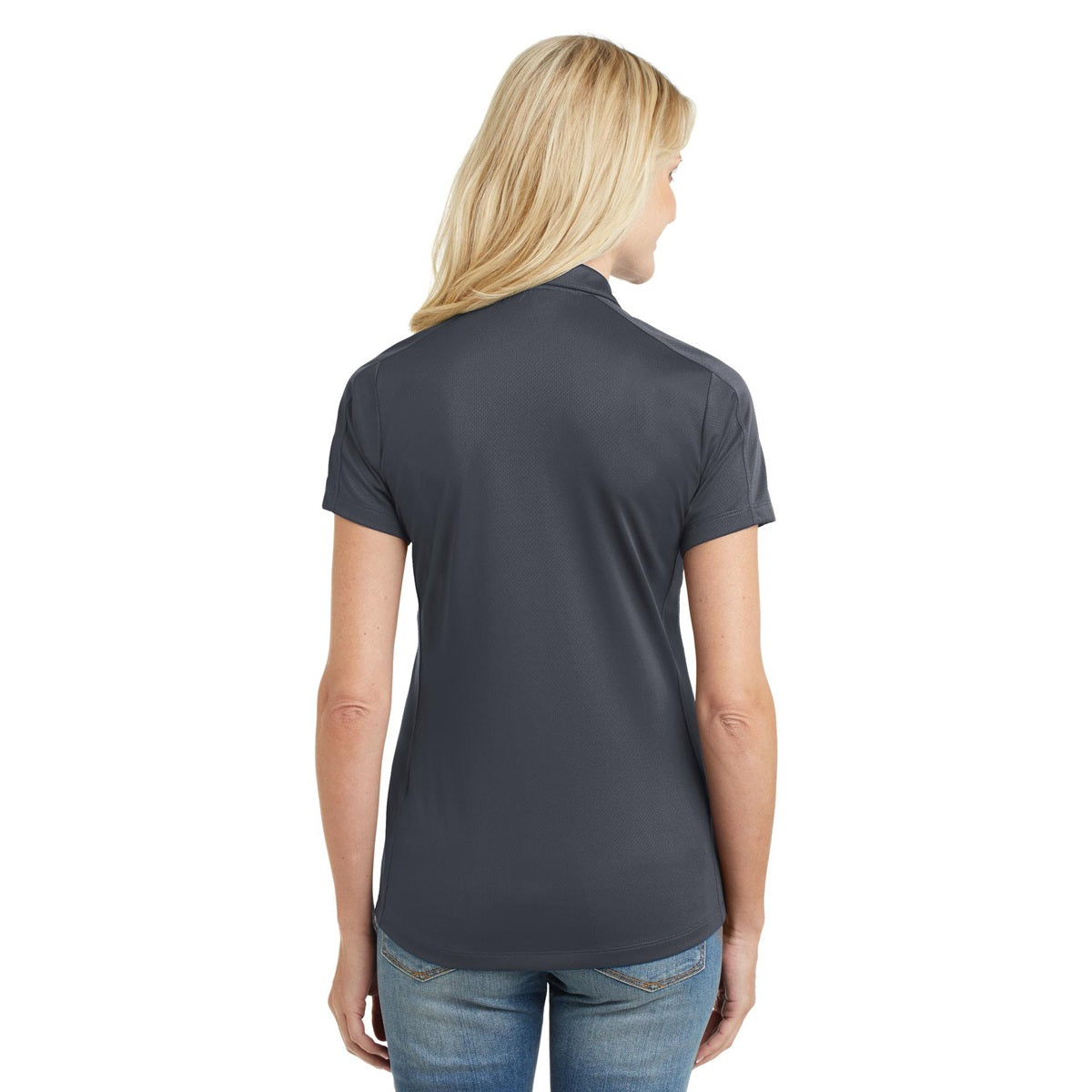 Black Polo Shirt - Port Authority - Stylish Jacquard
