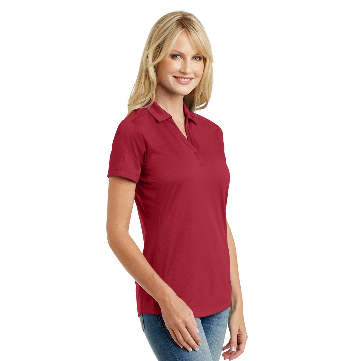 Black Polo Shirt - Port Authority - Stylish Jacquard