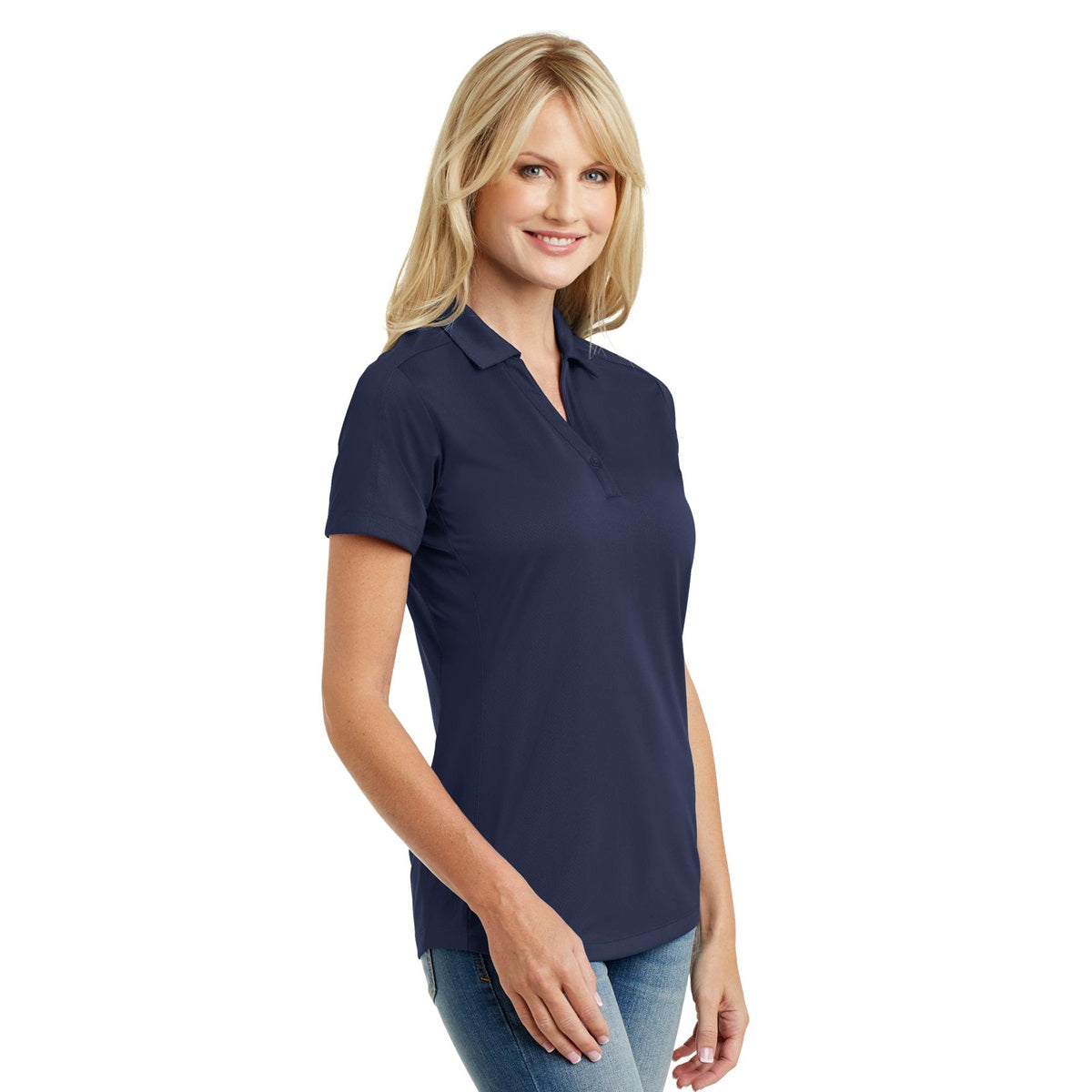 Black Polo Shirt - Port Authority - Stylish Jacquard