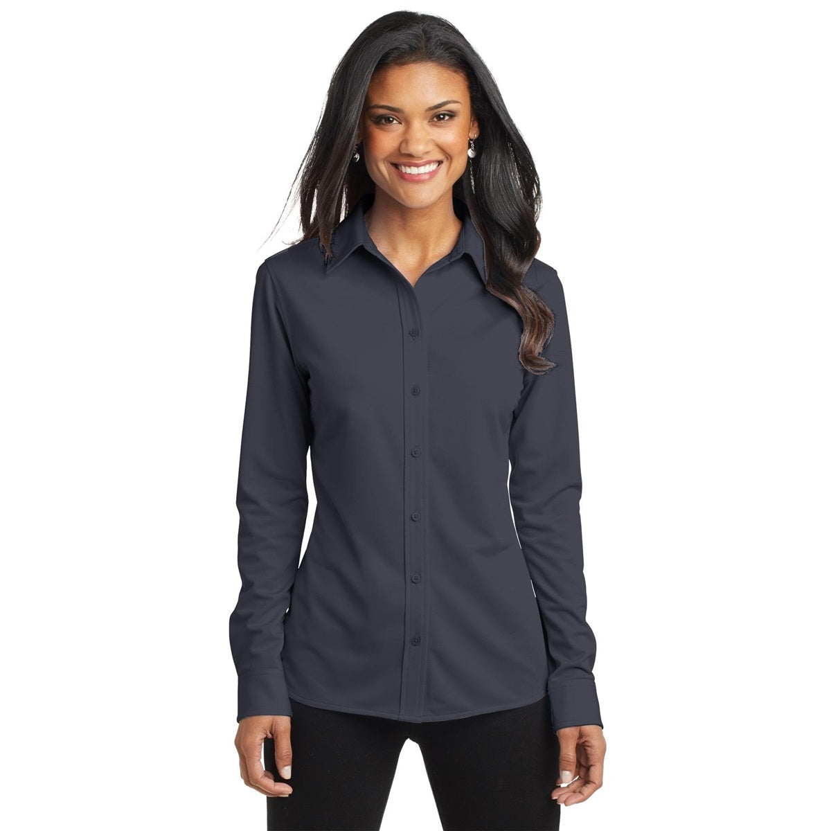 Battleship Grey Shirt - Port Authority - Comfortable Knit