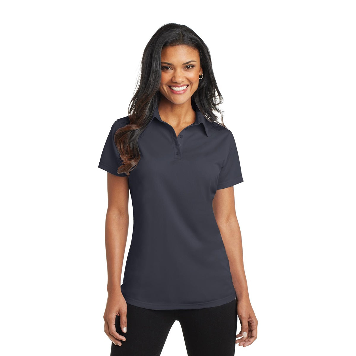 Battleship Grey Polo - Port Authority - Moisture Wicking
