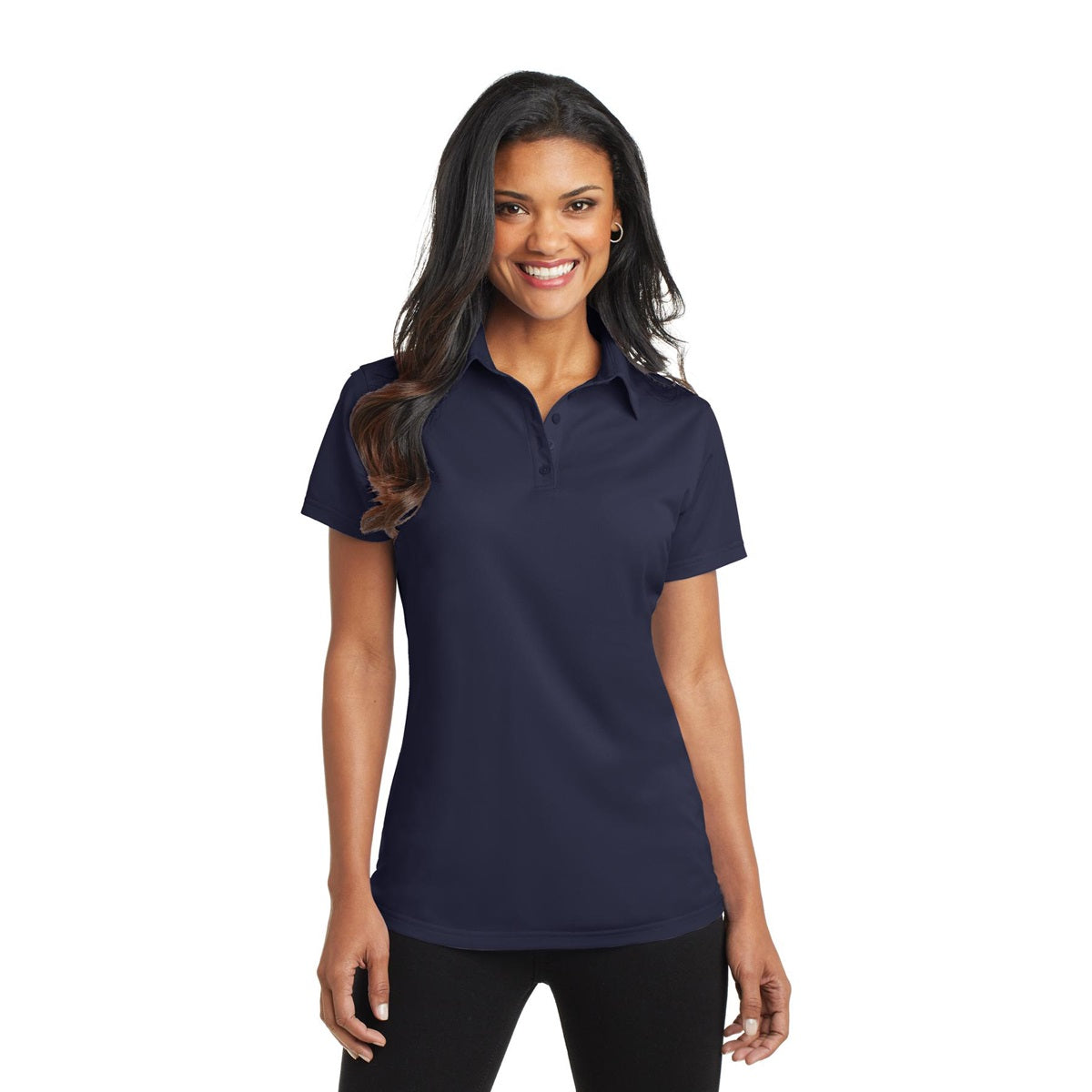 Battleship Grey Polo - Port Authority - Moisture Wicking