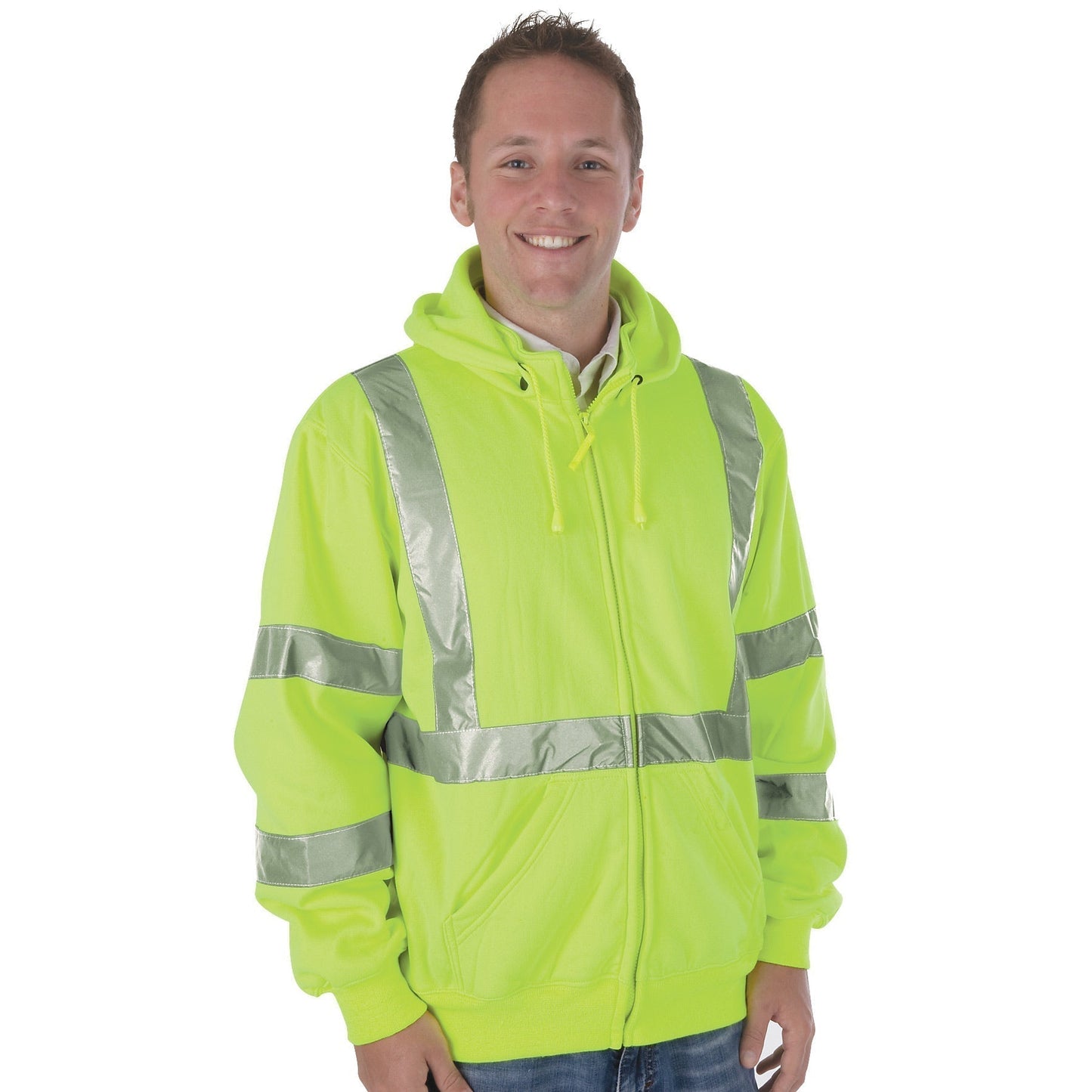 Yellow/Lime Safety Sweatshirts - Liberty Safety - Fleece Style