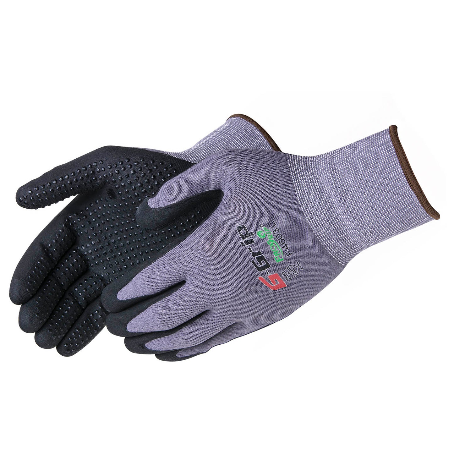 Gray Knit Gloves - Liberty Safety - Microfoam Grip