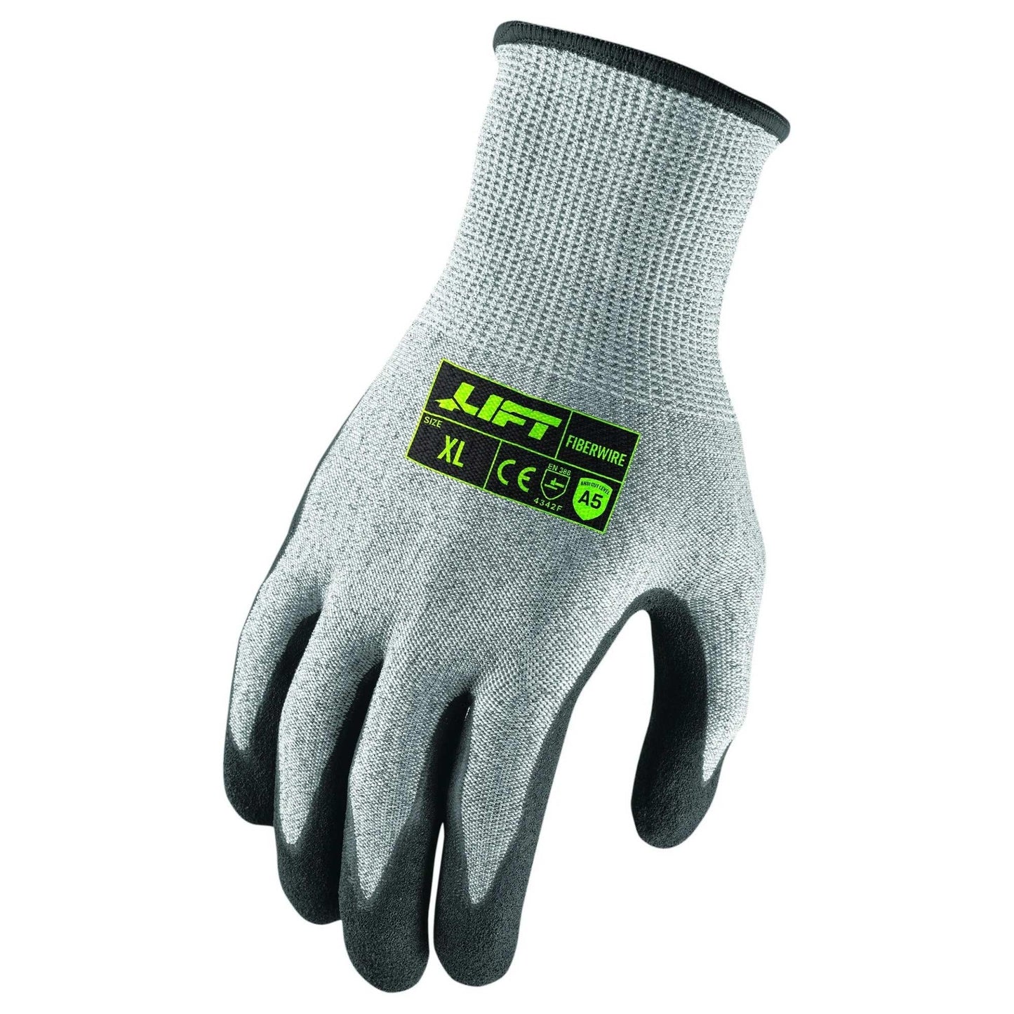 Gray Durable String Knit Gloves - LIFT Safety - A5 Nitrile