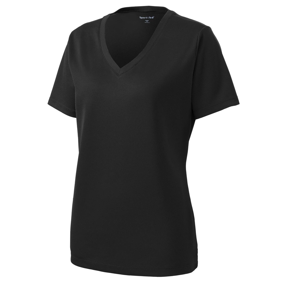 Black V-Neck Tee - Sport-Tek - Stylish Polyester Blend