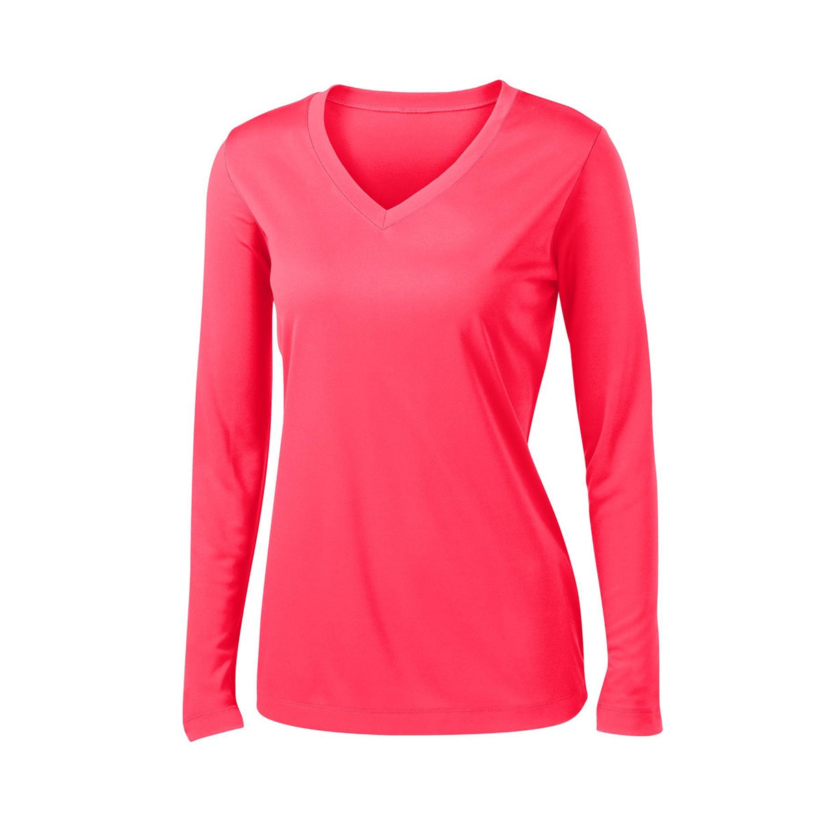 Forest Green T-Shirt - Sport-Tek - Long Sleeve V-Neck