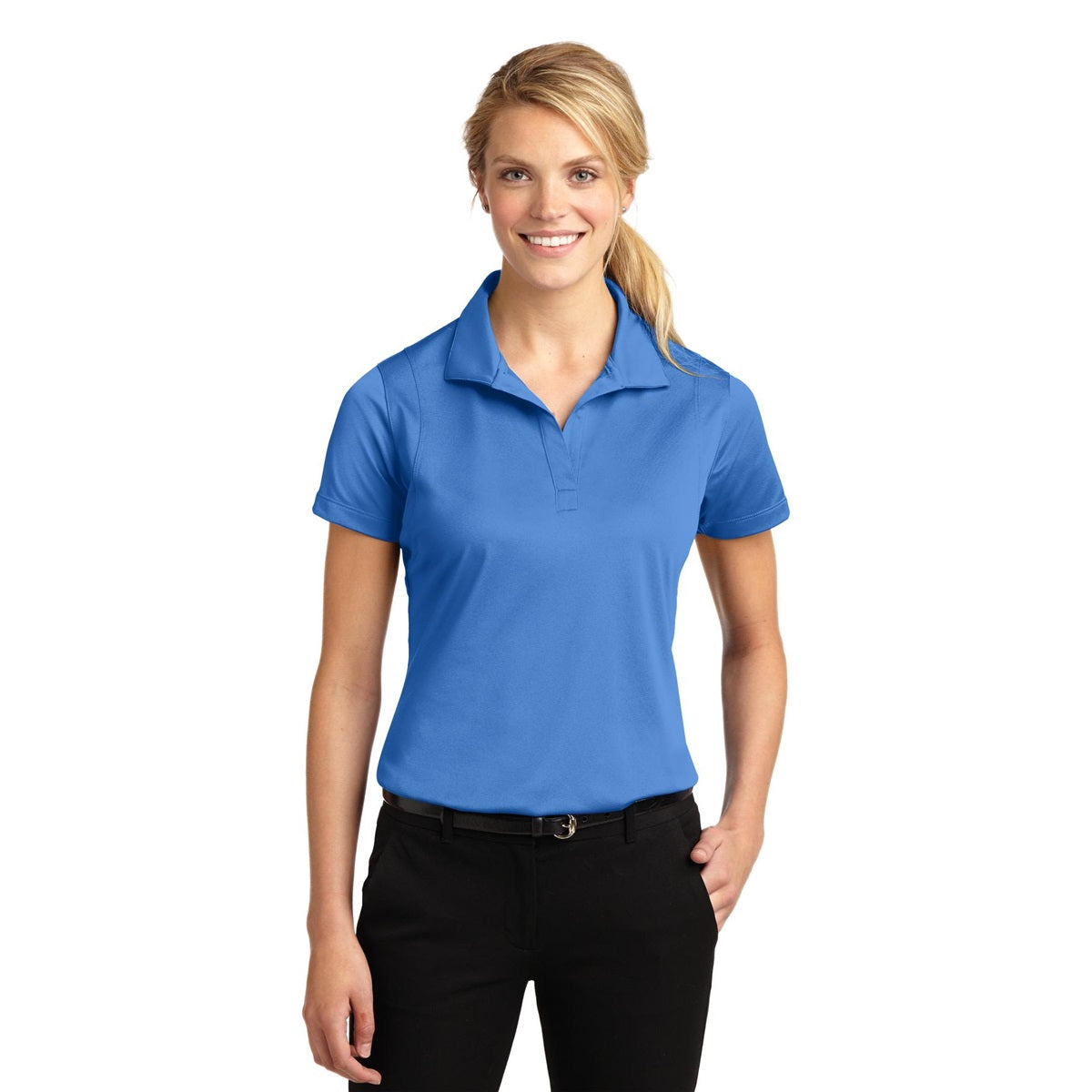 Grey Concrete Polo Shirts - Sport-Tek - Sleek Micropique