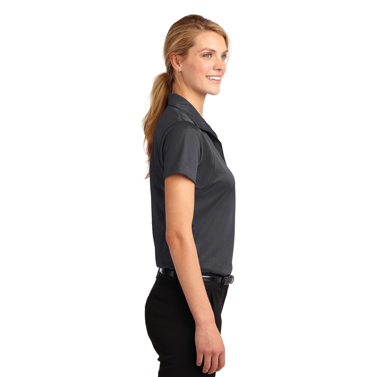 Grey Concrete Polo Shirts - Sport-Tek - Sleek Micropique