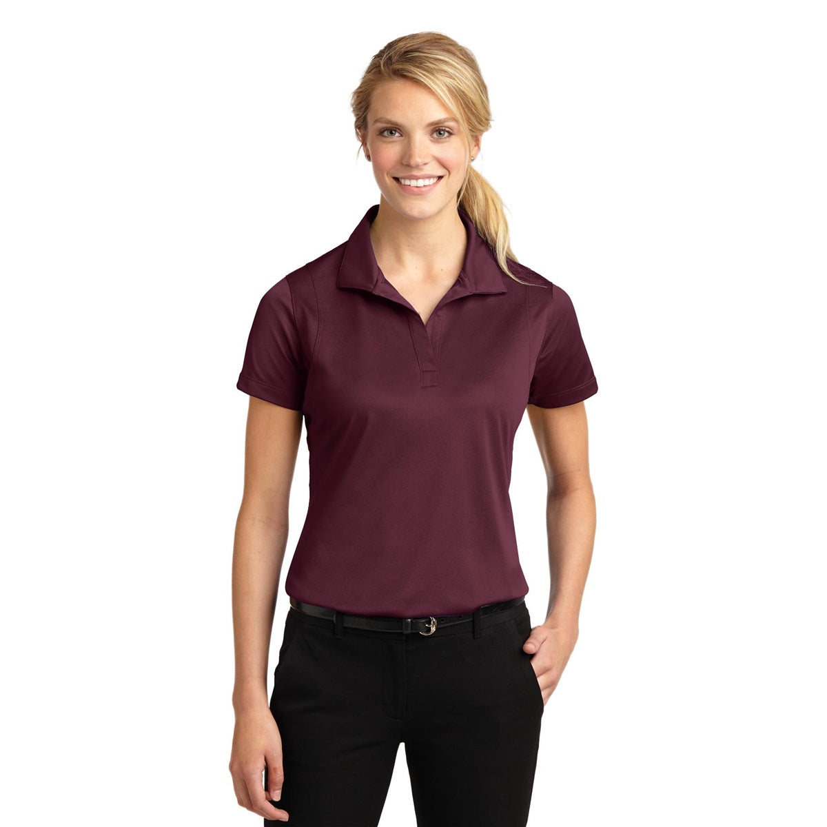 Grey Concrete Polo Shirts - Sport-Tek - Sleek Micropique
