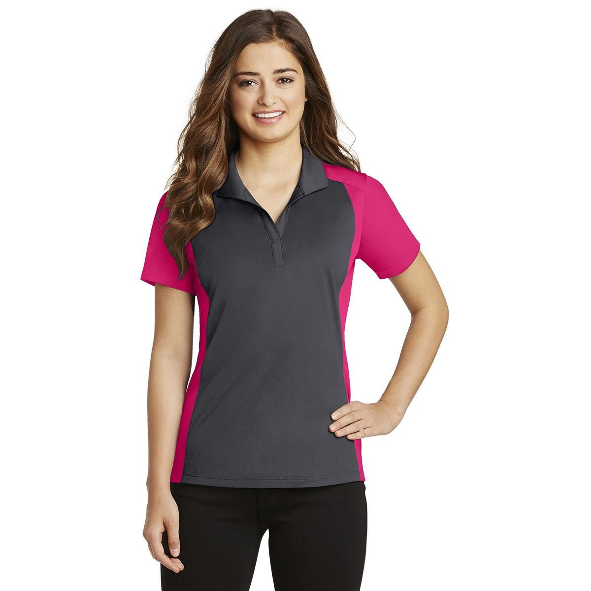 Iron Grey Polo Shirt - Sport-Tek - Colorblock Design