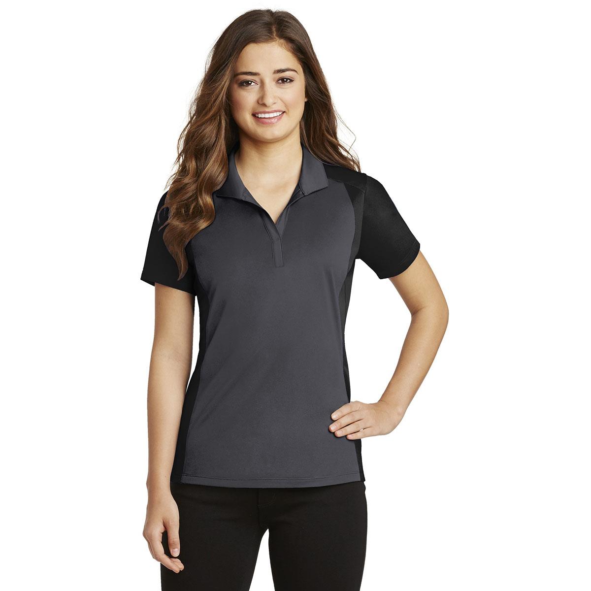 Iron Grey Polo Shirt - Sport-Tek - Colorblock Design