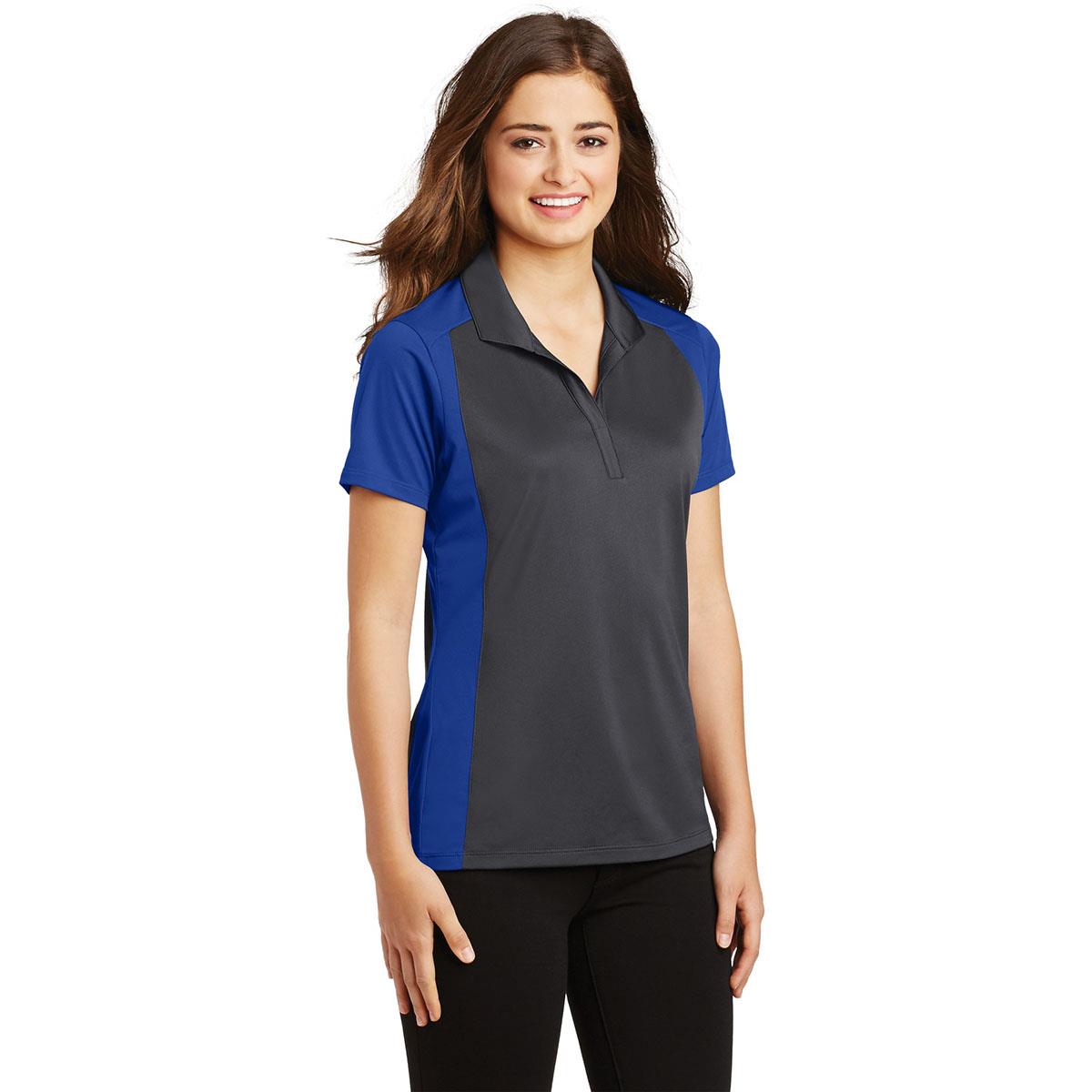 Iron Grey Polo Shirt - Sport-Tek - Colorblock Design