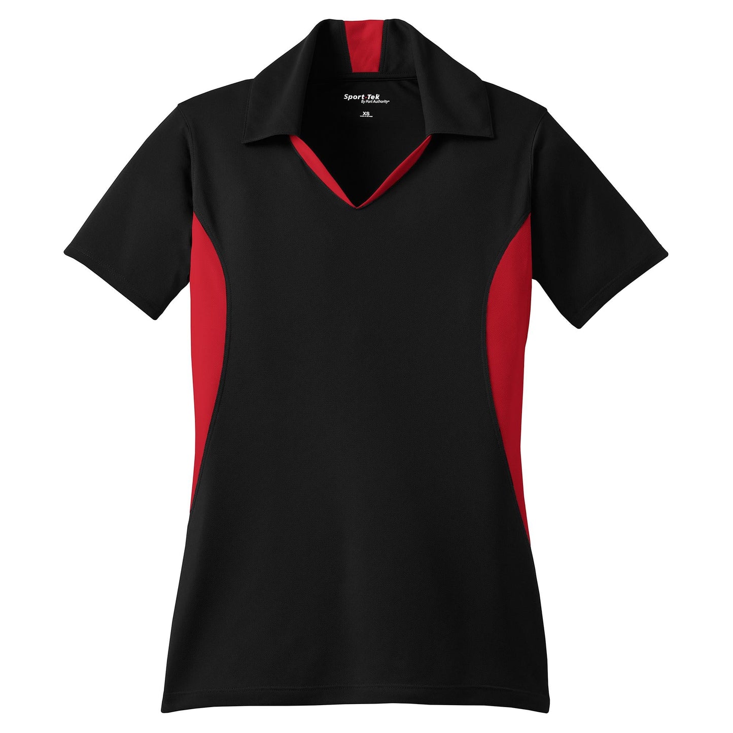 Black/White Polo Shirts - Sport-Tek - Colorblocked Design