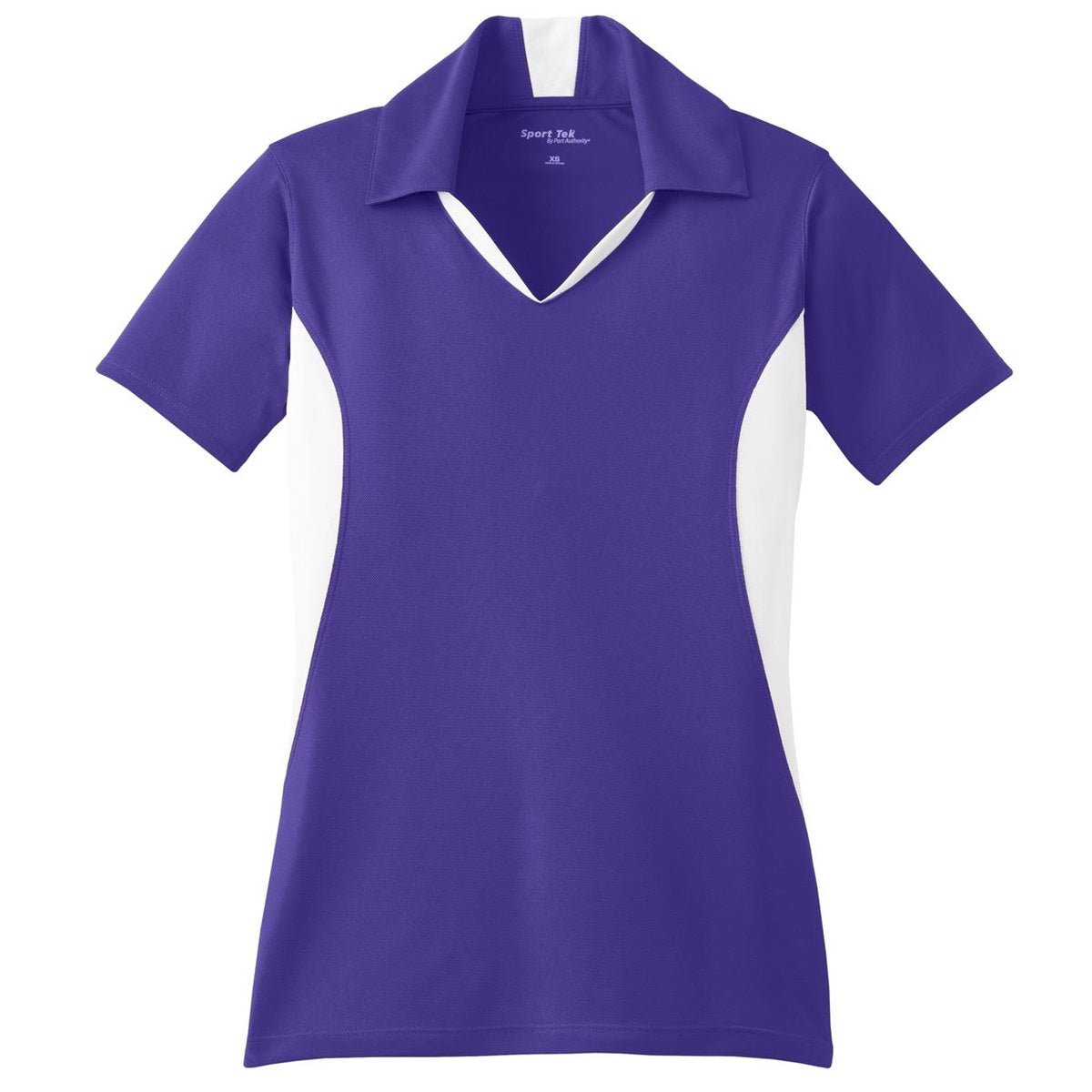 Black/White Polo Shirts - Sport-Tek - Colorblocked Design
