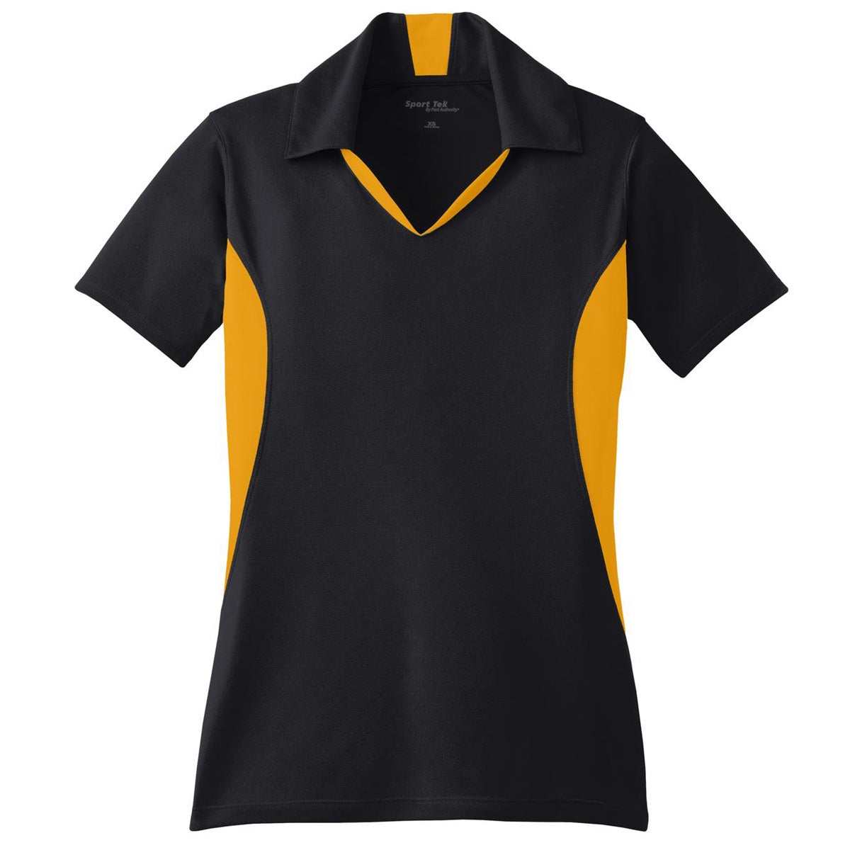 Black/White Polo Shirts - Sport-Tek - Colorblocked Design