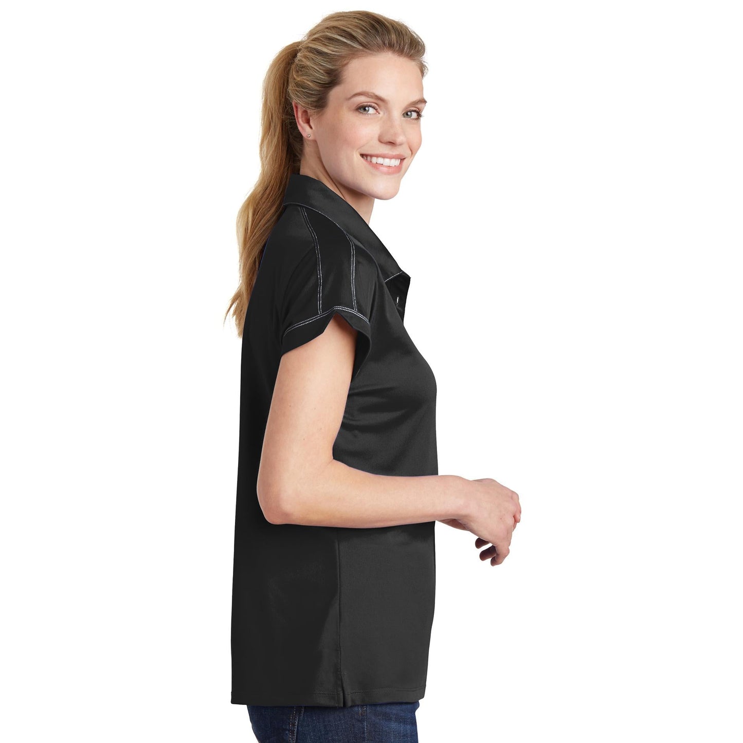 Black Polo Shirts - Sport-Tek - Snag-Resistant Fabric - Stylish Design
