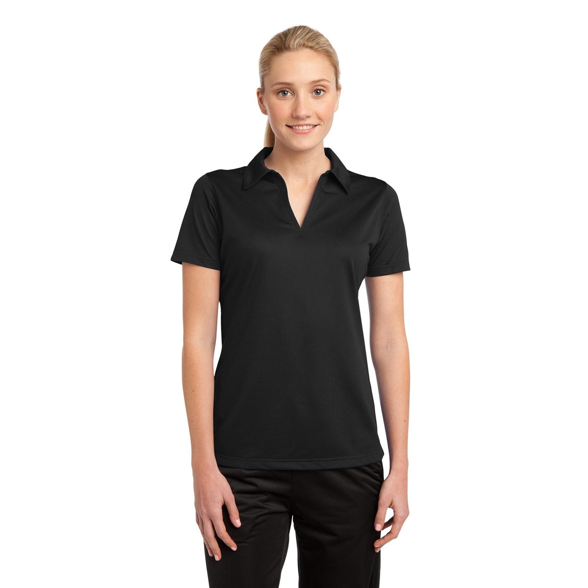 Black Polo Shirts - Sport-Tek - Textured Active Fabric