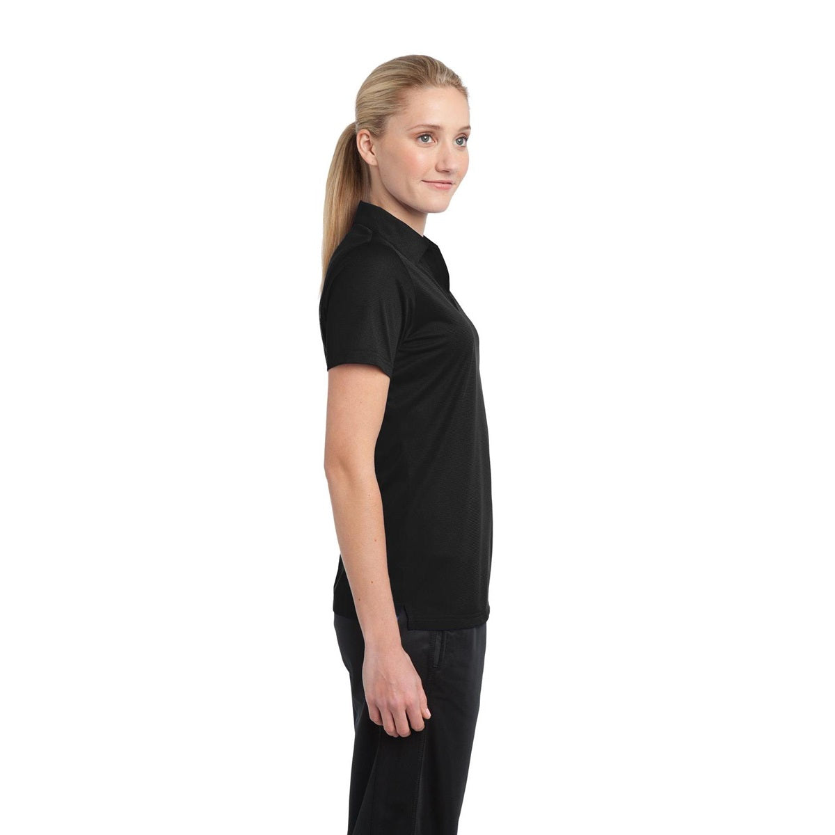 Black Polo Shirts - Sport-Tek - Textured Active Fabric