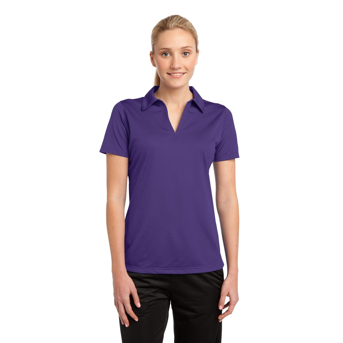 Black Polo Shirts - Sport-Tek - Textured Active Fabric