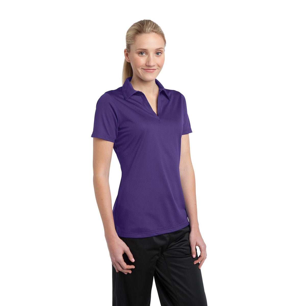 Black Polo Shirts - Sport-Tek - Textured Active Fabric