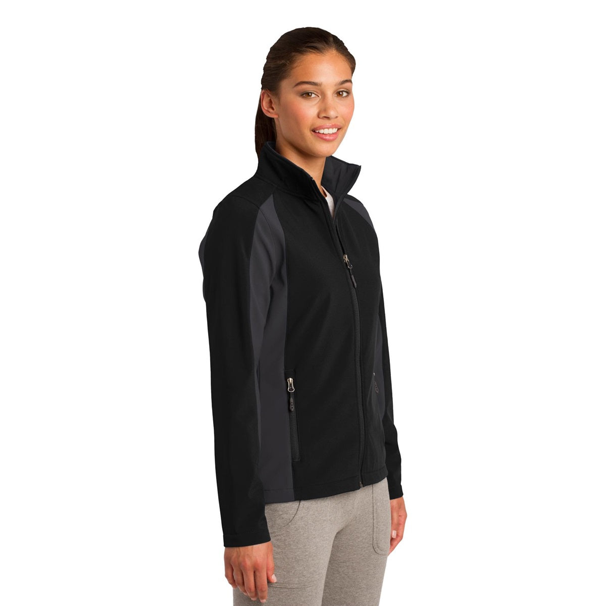 Black/True Red Jacket - Sport-Tek - Stylish Design - Colorblock