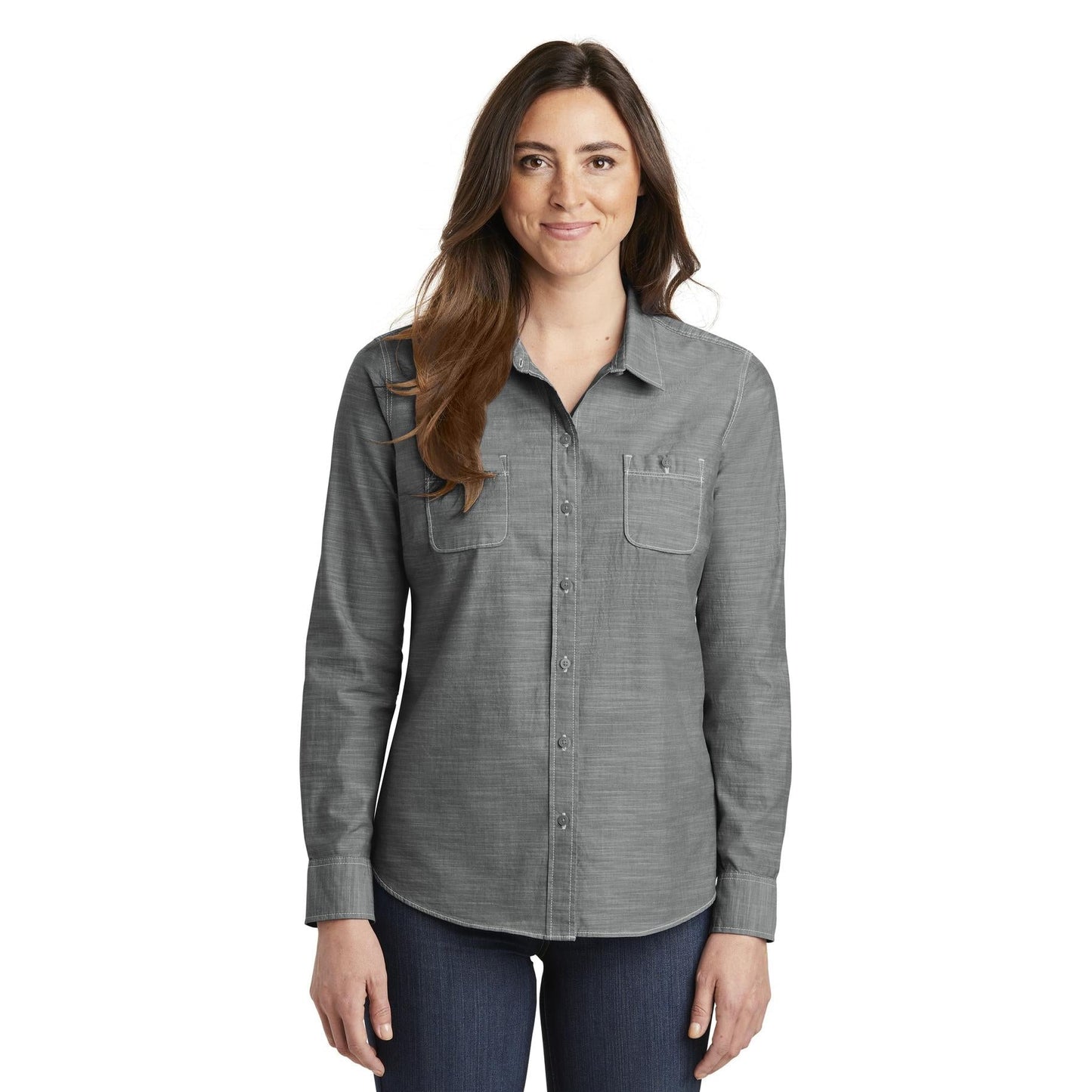 Grey Casual Shirt - Port Authority - Flattering Fit