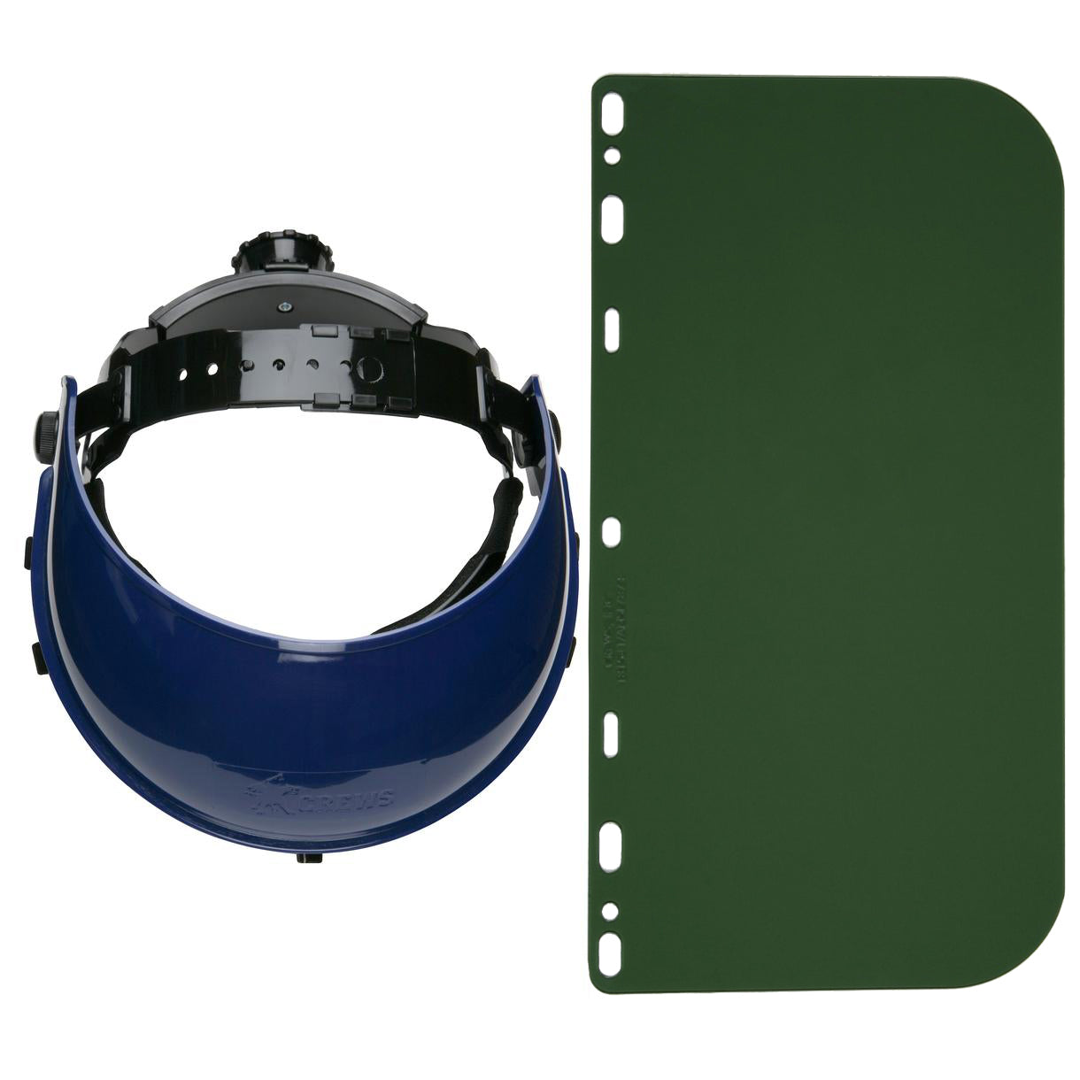 Ratchet Headgear + Green Polycarbonate Face Shield Combo Kits | MCR Safety | 103541